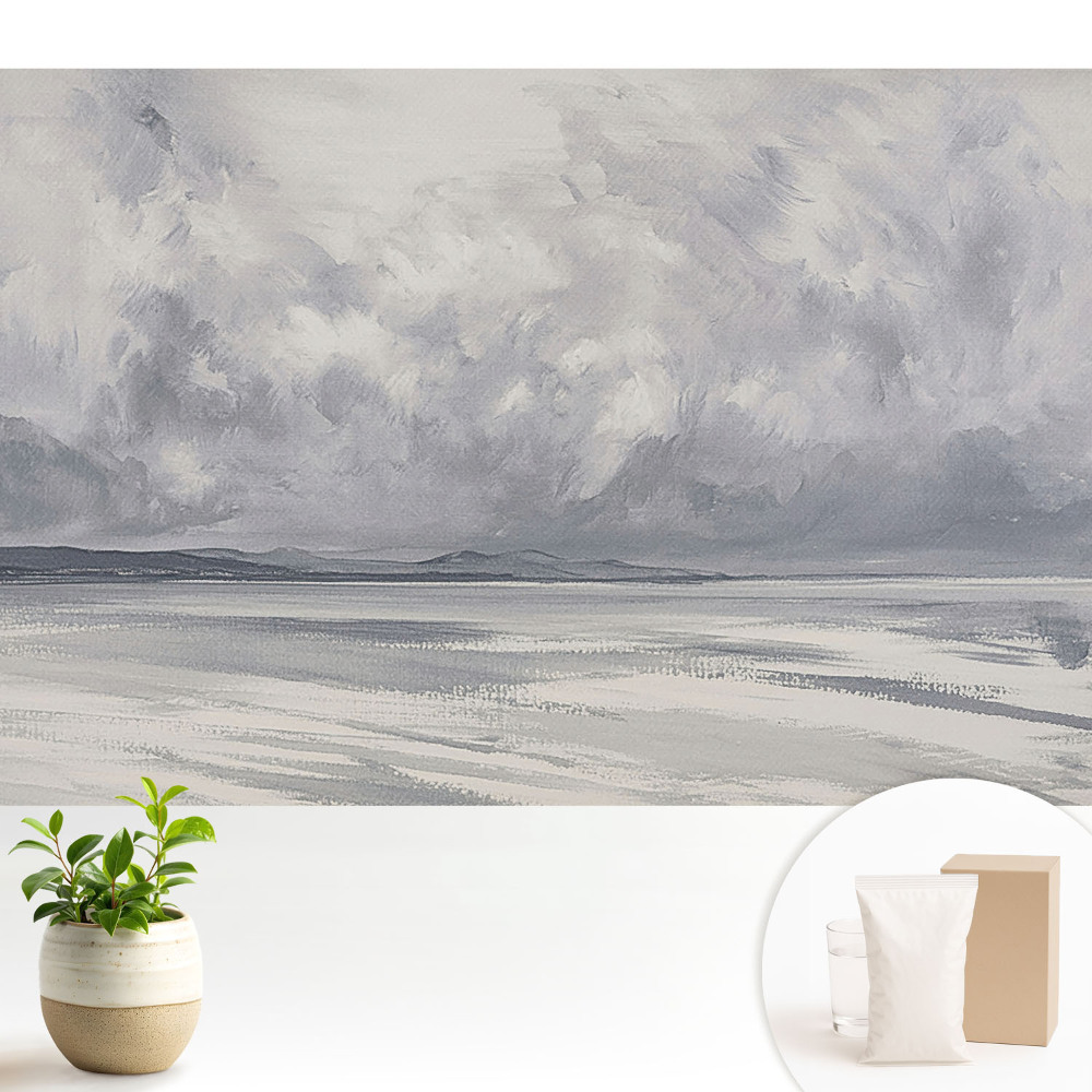 Fototapeta do salonu Mroczne chmury nad spokojnym morzem