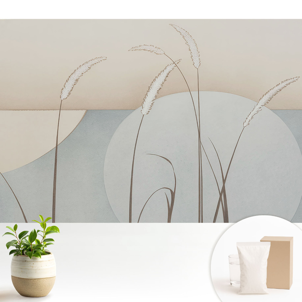 Fototapeta do salonu Subtelny pejzaż natury z kręgami i trawami