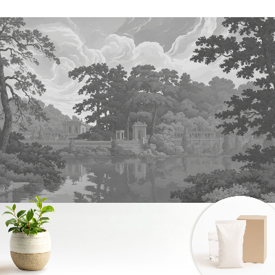 Fototapeta do salonu Krajobraz klasyczny z jezioro i drzewami