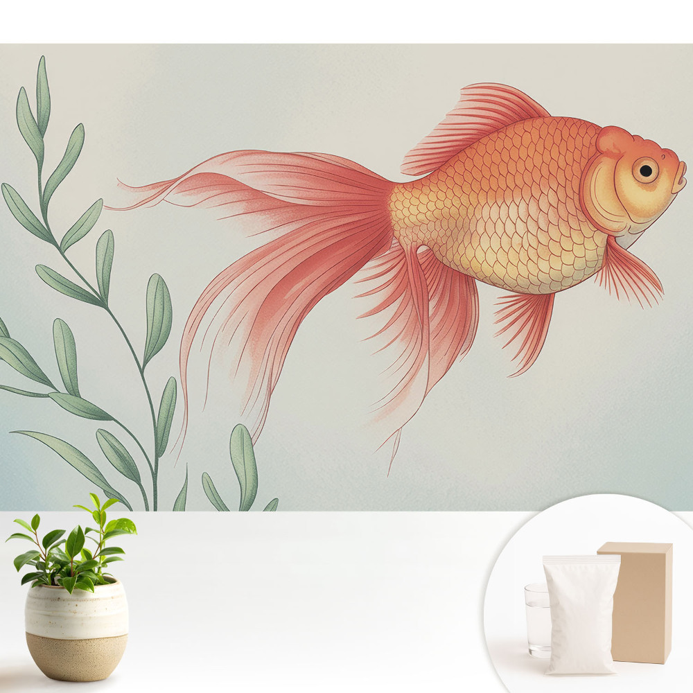 Nowoczesna fototapeta na wymiar Elegancka ryba wśród zieleni wodnej