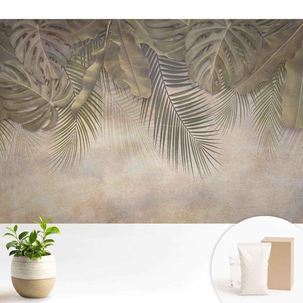 Tapeta fotograficzna flizelinowa Egzotyczna elegancja w naturalnych odcieniach