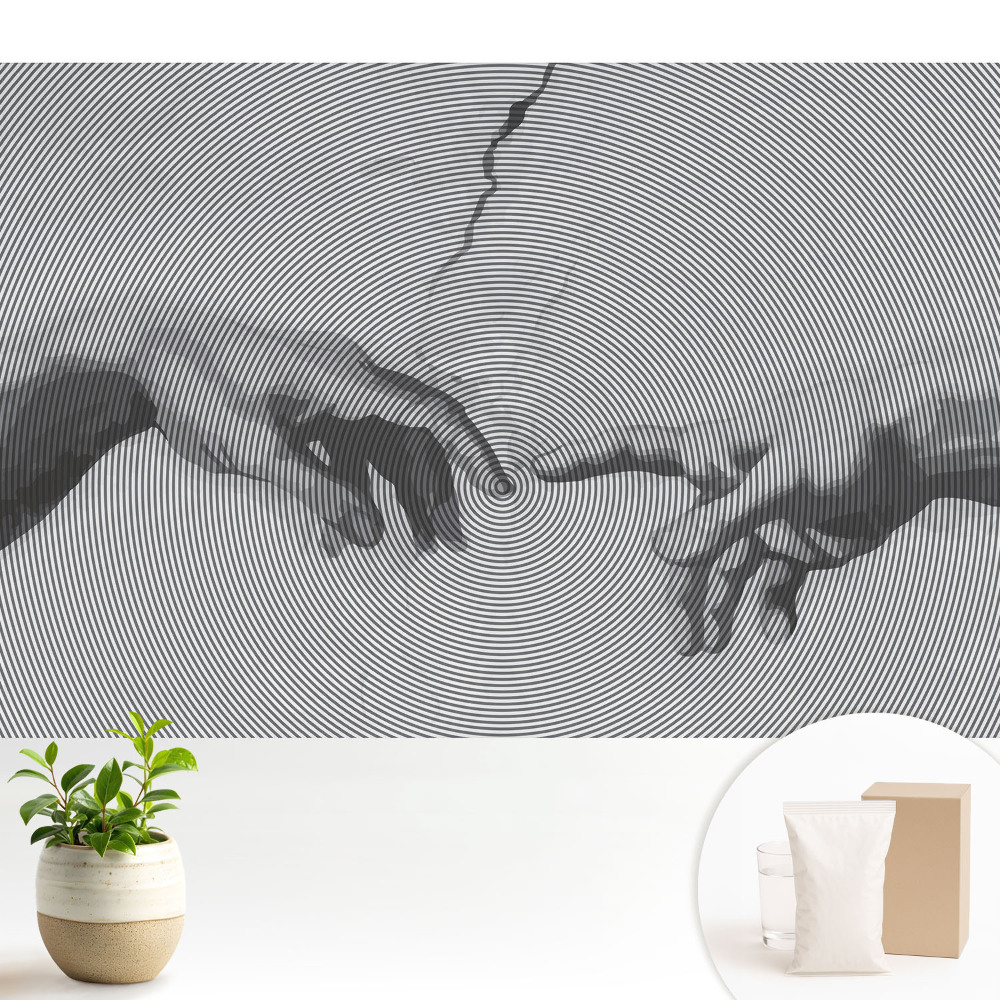 Fototapeta do salonu Dłonie w koncentrycznych liniach