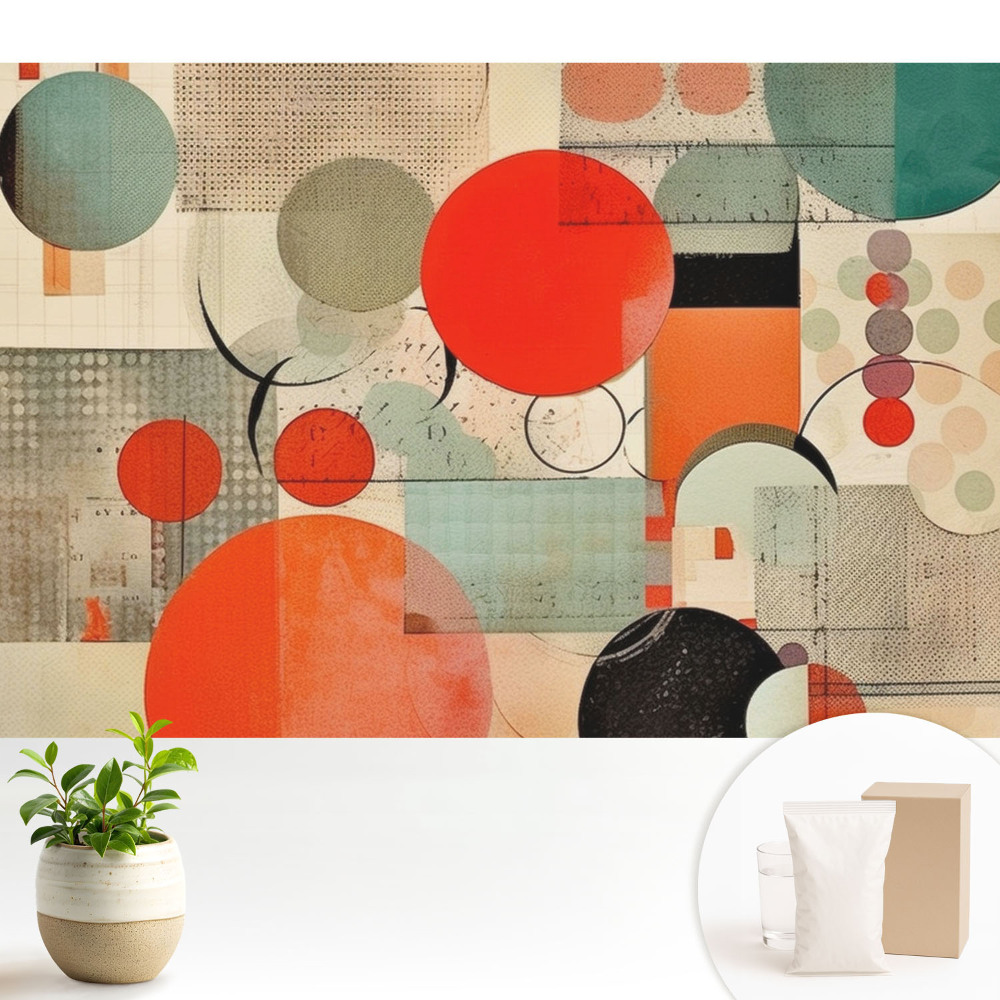 Fototapeta do salonu Geometryczne kształty okręgi i prostokąty