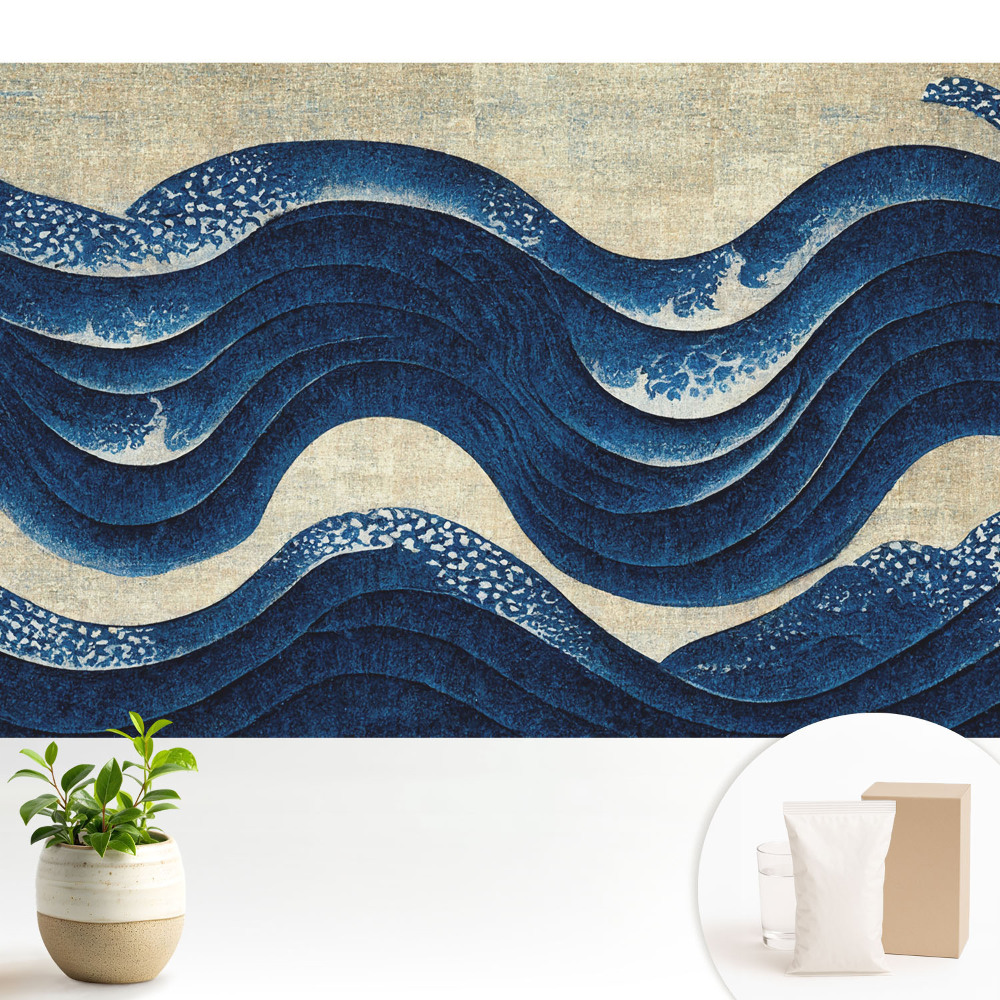 Fototapeta Granatowe fale elegancki motyw harmonii