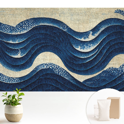 Fototapeta Granatowe fale elegancki motyw harmonii