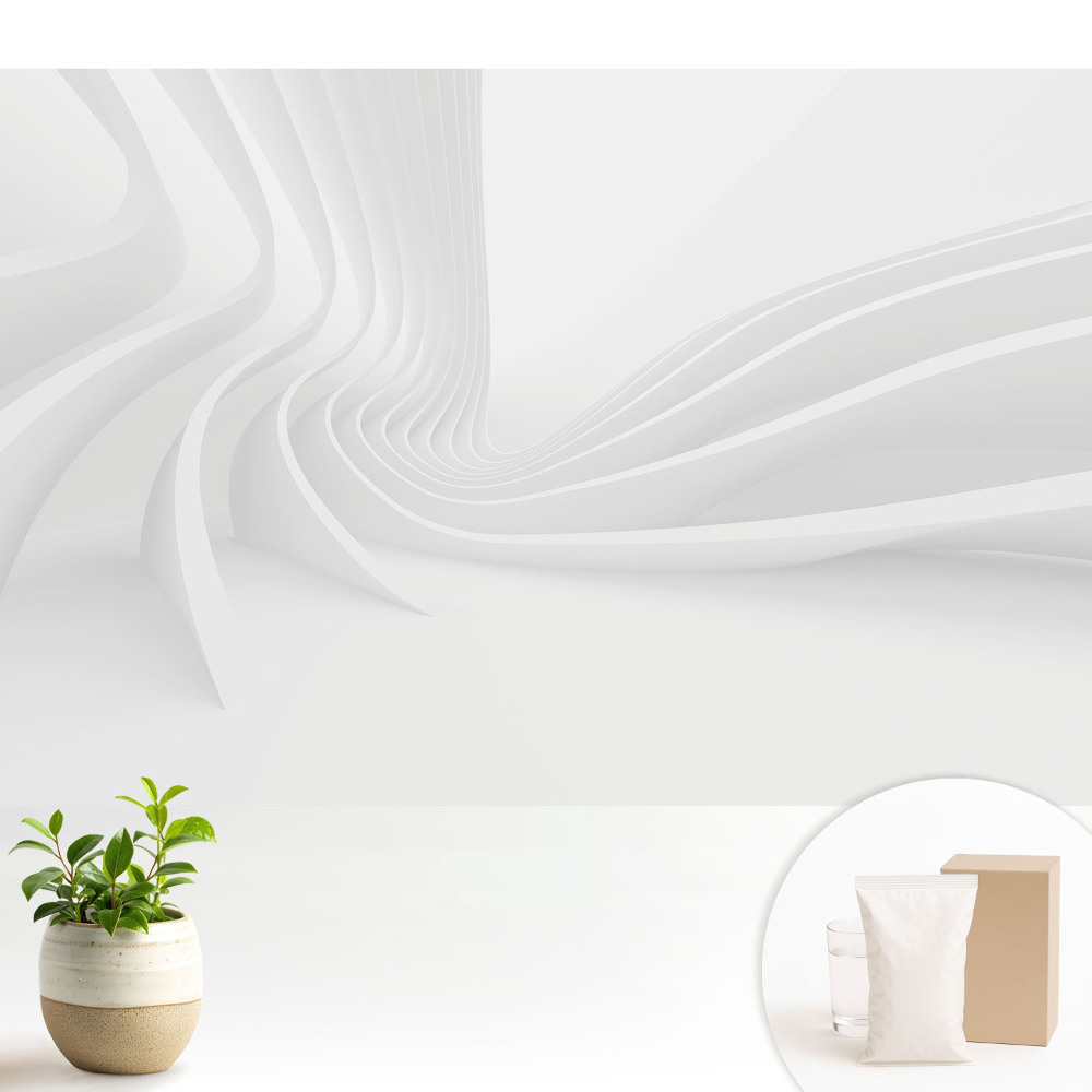 Tapeta fotograficzna flizelinowa Białe falujące linie nowoczesna elegancja