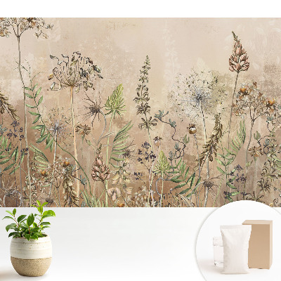 Fototapeta flizelinowa do salonu Pastelowe motywy roślinne