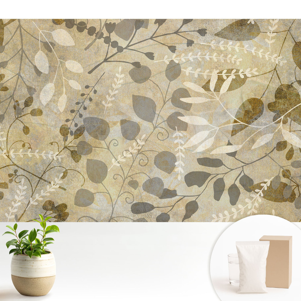 Fototapeta na wymiar do sypialni Roślinne wzory przytulny klimat