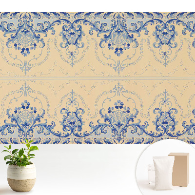 Tapeta fotograficzna flizelinowa Klasyczny wzór ornamentalny elegancja niebieska