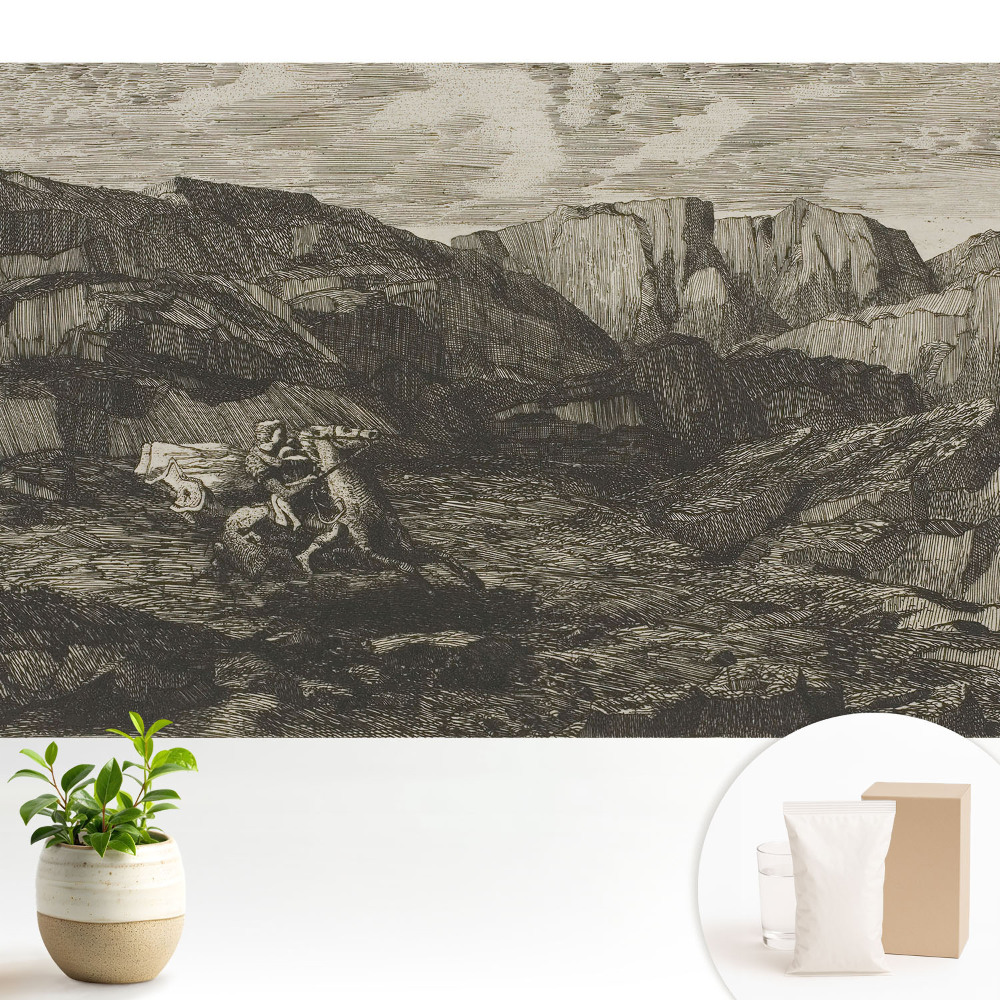 Tapeta fotograficzna flizelinowa Górski pejzaż jeździec klasyczny