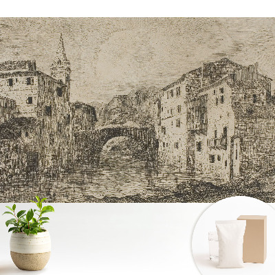 Fototapeta do salonu Klasyczne budynki most rzeka.