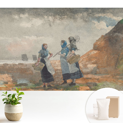 Fototapeta flizelinowa do salonu Kobiety nad morzem w tradycyjnych strojach