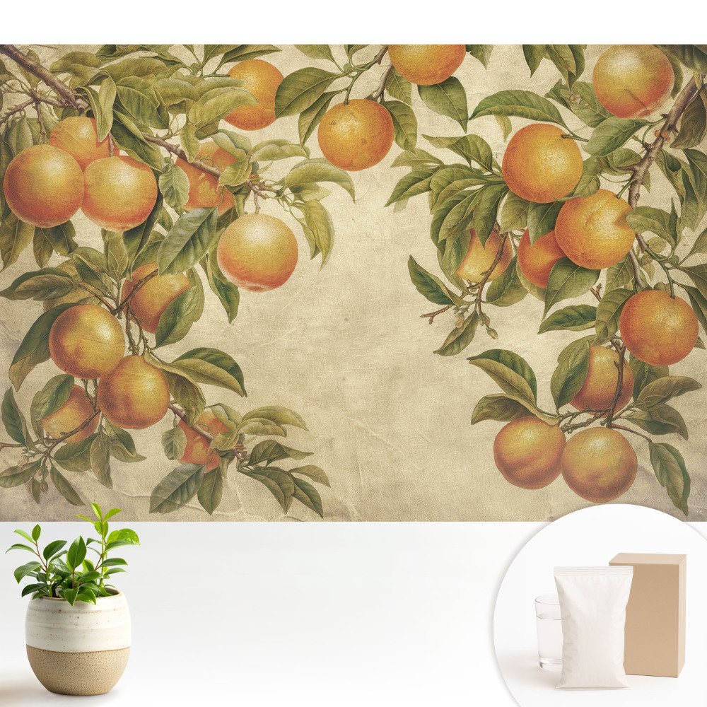 Nowoczesna fototapeta na wymiar Delikatne gałęzie pełne cytrusów