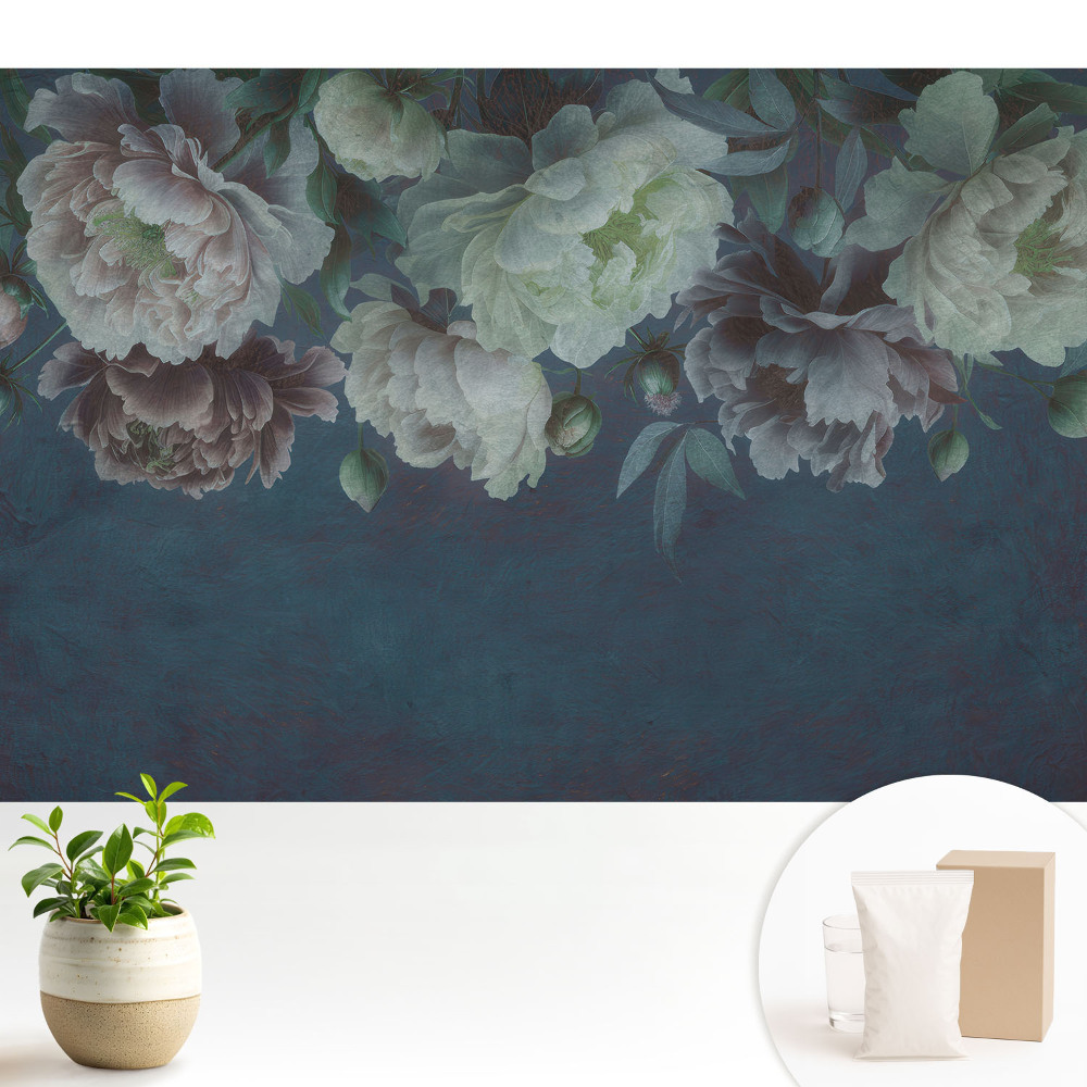 Nowoczesna fototapeta na wymiar Kwiaty na ciemnym tle