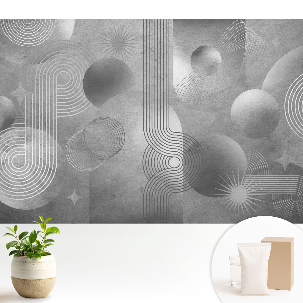 Tapeta fotograficzna flizelinowa Geometryczne wzory w odcieniach szarości