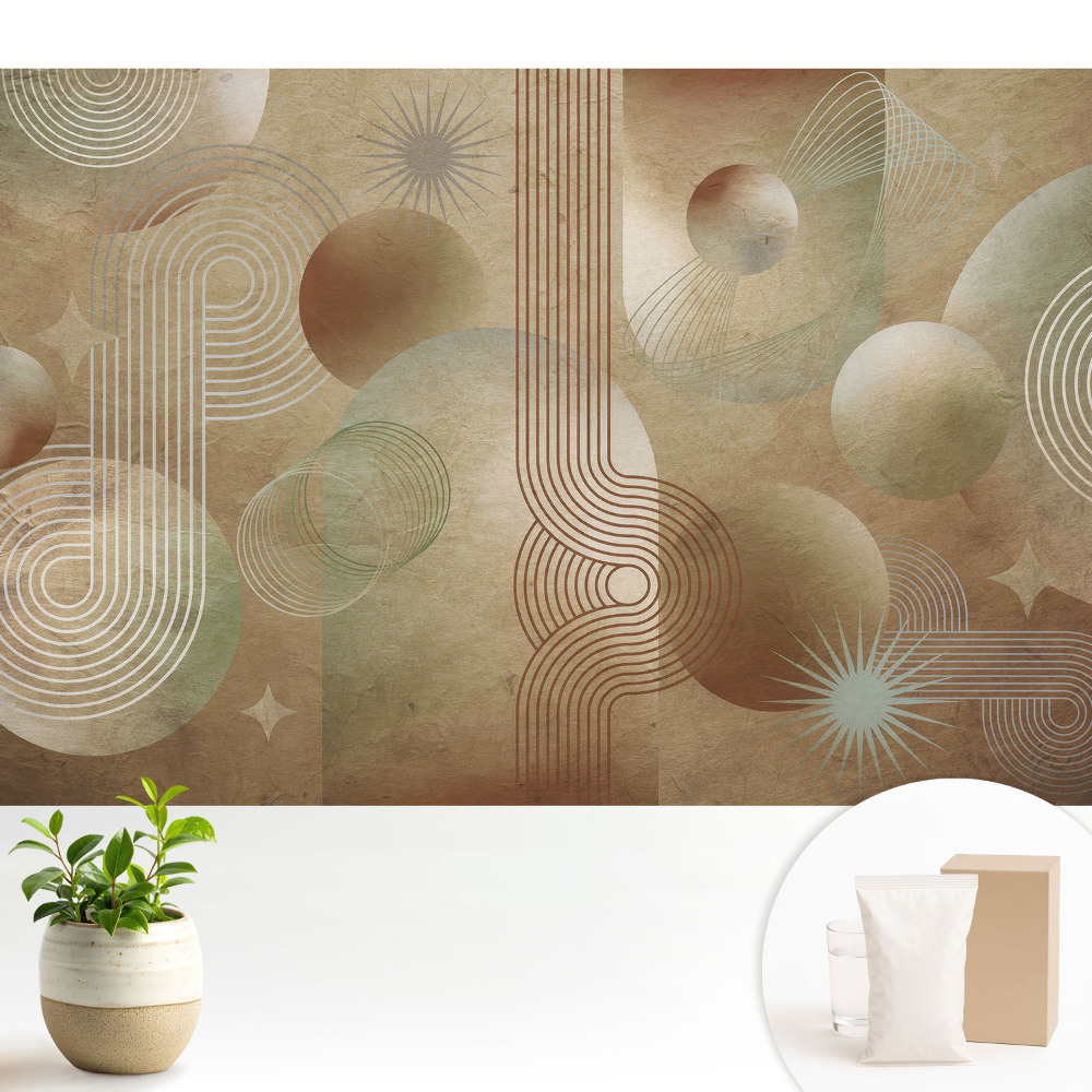 Tapeta fotograficzna flizelinowa Abstrakcyjna kompozycja geometryczna retro