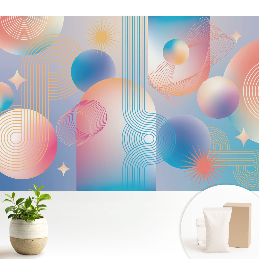 Tapeta fotograficzna flizelinowa Abstrakcyjne geometryczne wzory pełne barw