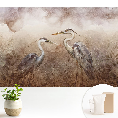 Fototapeta do salonu Dwa żurawie w delikatnych kolorach