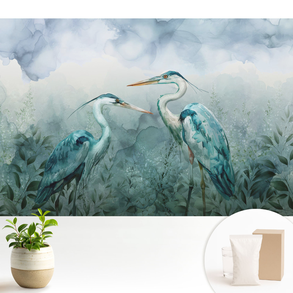 Tapeta fotograficzna flizelinowa Subtelna elegancja ptaków w otoczeniu natury