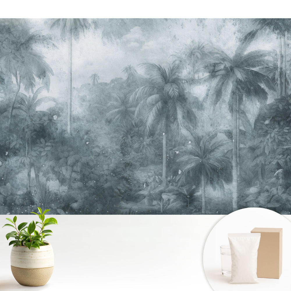 Fototapeta na wymiar do sypialni Egzotyczna dżungla w klasycznym stylu