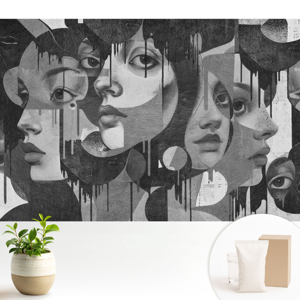 Nowoczesna fototapeta na wymiar Abstrakcyjne portrety twarzy kobiet