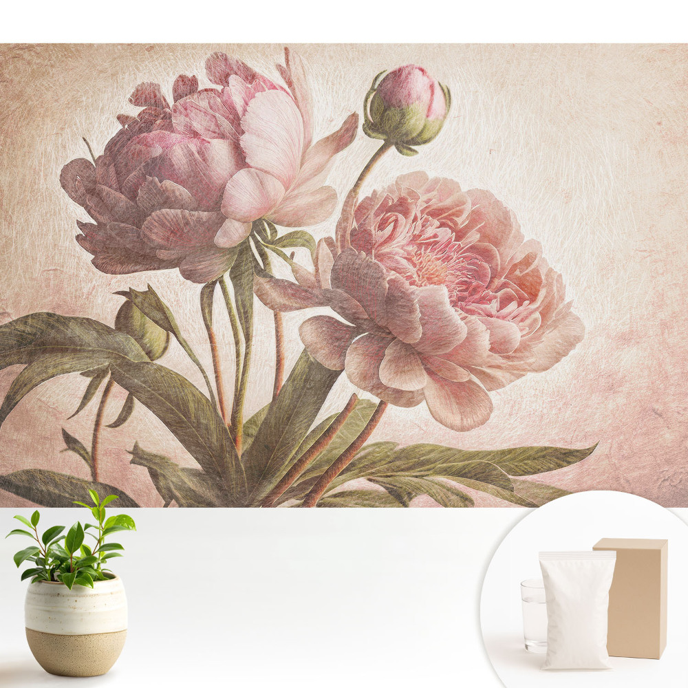 Tapeta fotograficzna flizelinowa Kwiaty piwonii w klasycznym stylu