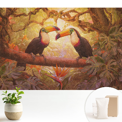 Tapeta fotograficzna flizelinowa Tukany w tropikach harmonia egzotyki