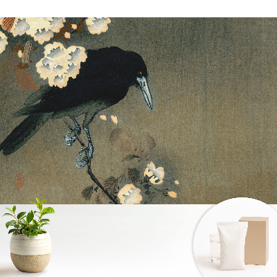 Fototapeta do salonu Japoński ptak w kwiatach
