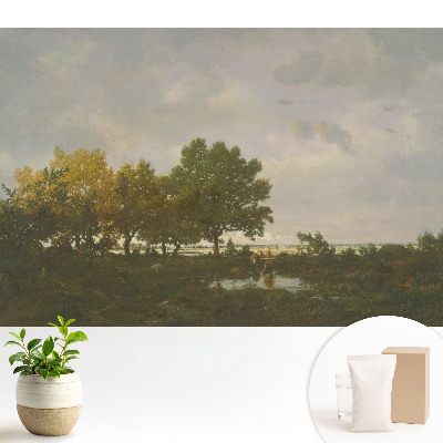 Fototapeta do salonu Malowniczy las z jeźdźcem