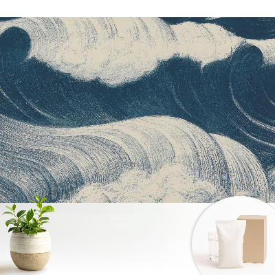 Fototapeta Fale na granatowym tle