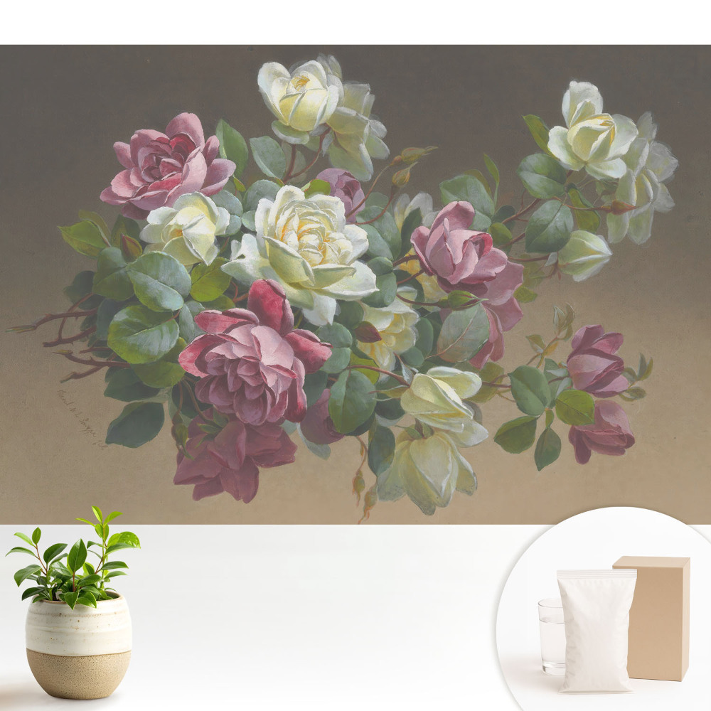 Fototapeta na wymiar do sypialni Romantyczne kwiaty liście kompozycja