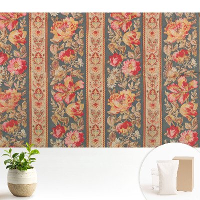 Fototapeta z nadrukiem na flizelinie Kwiaty i liście klasyczny styl