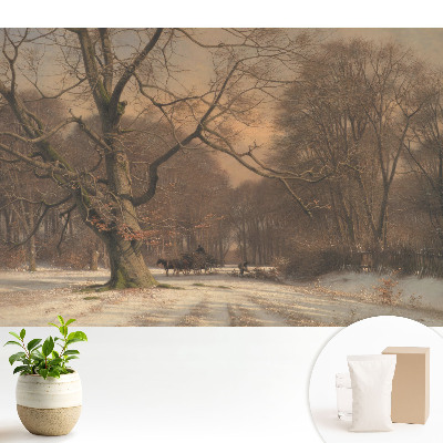 Tapeta fotograficzna flizelinowa z motywem zimowego lasu