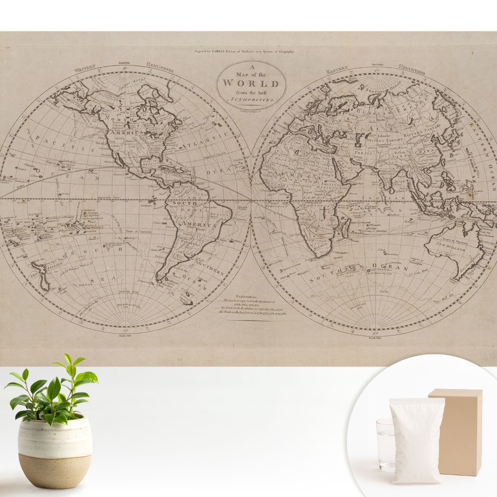 Tapeta fotograficzna flizelinowa Historyczny rysunek świata