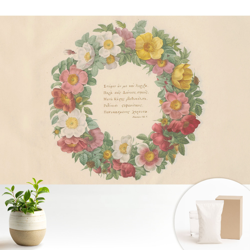 Fototapeta z nadrukiem na flizelinie Klasyczny wieniec kwiatowy