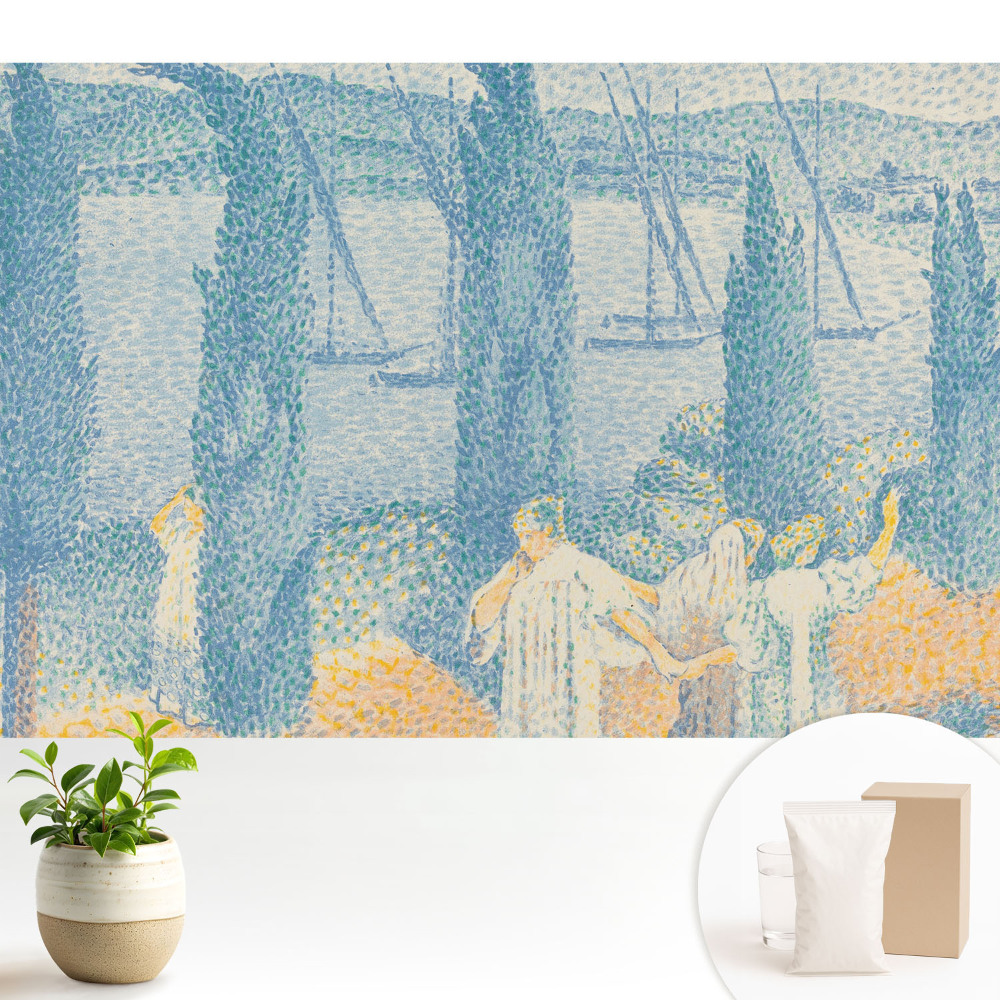 Fototapeta z nadrukiem na flizelinie Krajobraz z drzewami nad jeziorem