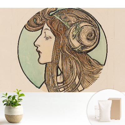 Fototapeta z nadrukiem na flizelinie Elegancka secesyjna kobieta w profilu