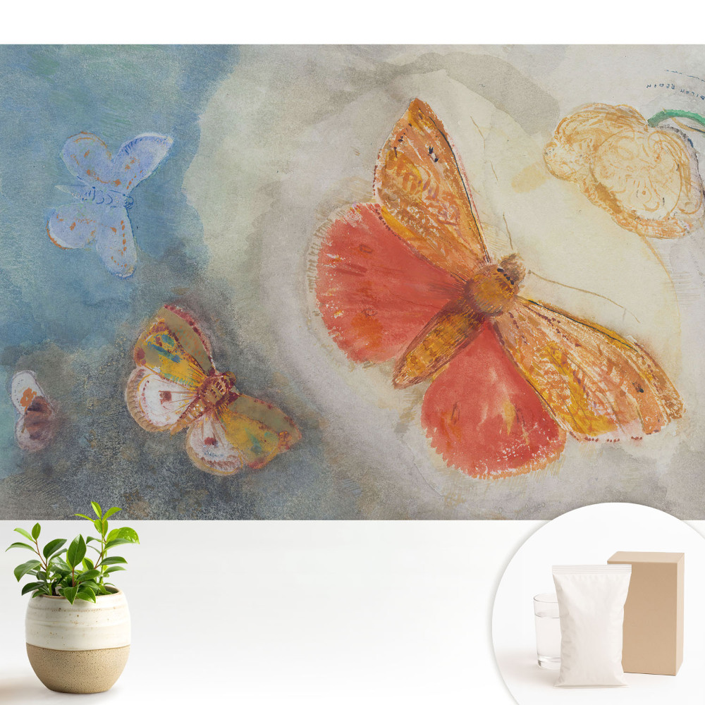 Fototapeta flizelinowa do salonu Kolorowy motylowy raj