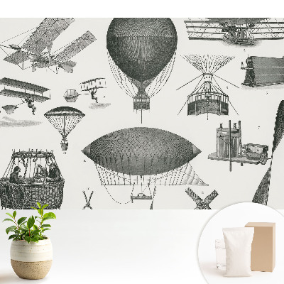 Fototapeta flizelinowa do salonu Lotnicze wynalazki w stylu retro