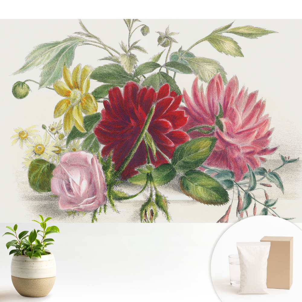 Tapeta fotograficzna flizelinowa Kwiaty w klasycznym stylu
