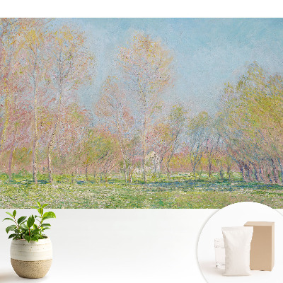 Fototapeta flizelinowa z motywem impresjonistycznego wiosennego parku, przeznaczona do salonu