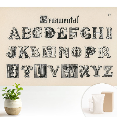 Tapeta fotograficzna flizelinowa Ozdobne litery retro stylu klasycznego