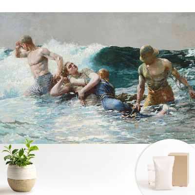 Fototapeta z nadrukiem na flizelinie Dramatyczna walka z falami morza