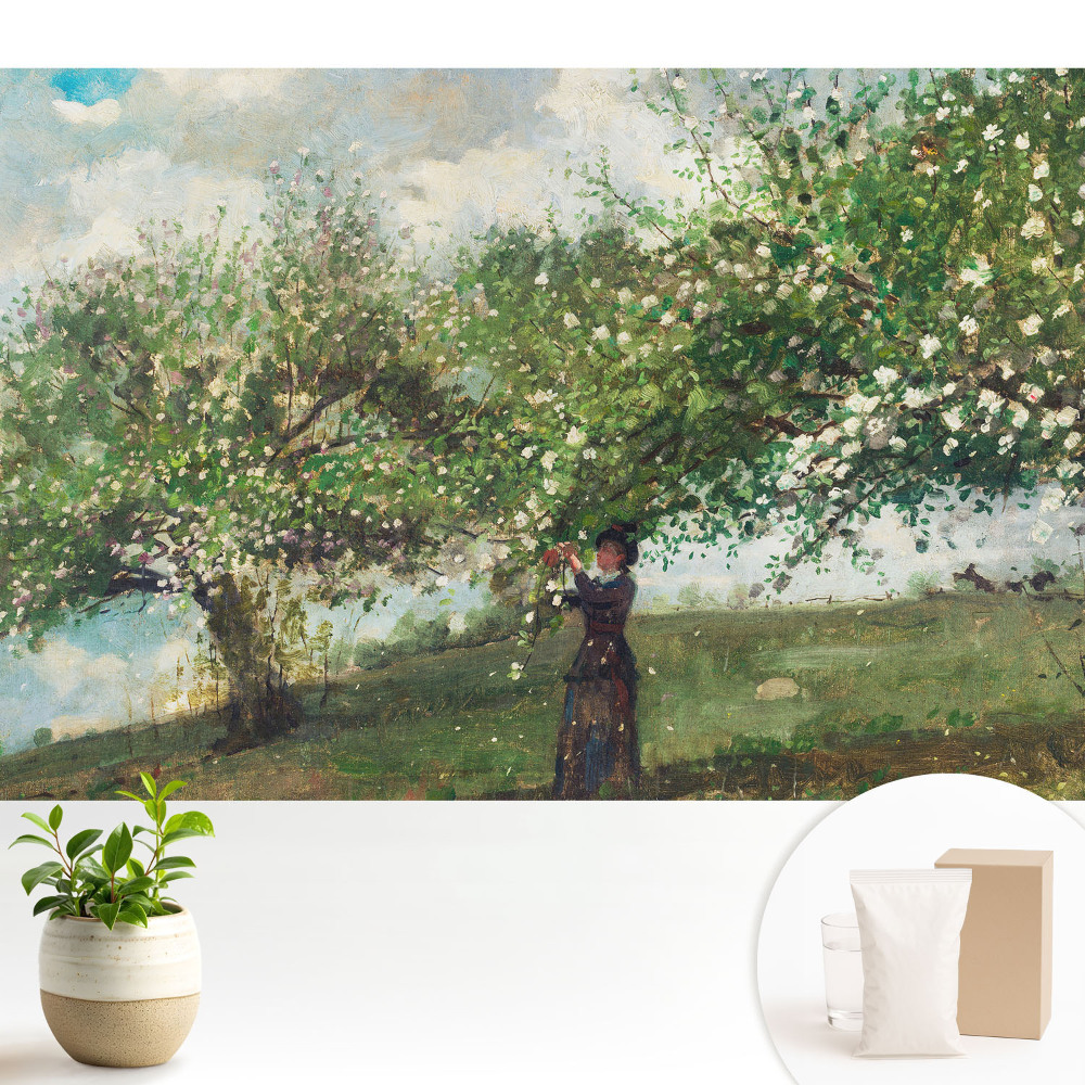 Fototapeta flizelinowa do salonu Kwiatowe drzewo i kobieta