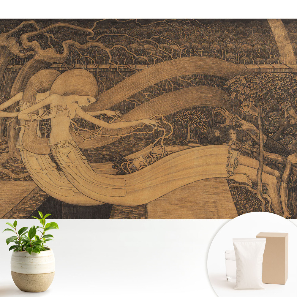 Fototapeta na wymiar do sypialni Mystyczna secesja natura enigmatyczność