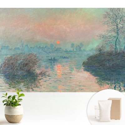 Fototapeta z nadrukiem na flizelinie przedstawiająca romantyczny pejzaż o zachodzie słońca