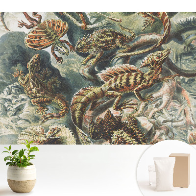 Tapeta fotograficzna flizelinowa Bajeczne jaszczurki wzorzysta natura