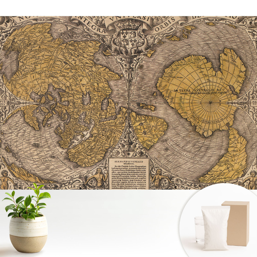 Fototapeta flizelinowa do salonu Zabytkowa mapa świata