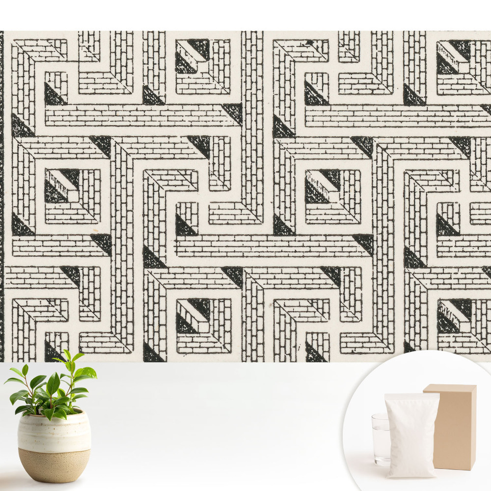 Fototapeta do salonu Geometryczna kompozycja cegieł w labiryncie