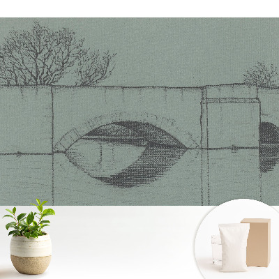 Tapeta fototapeta flizelinowa z motywem mostu nad rzeką w klasycznym stylu